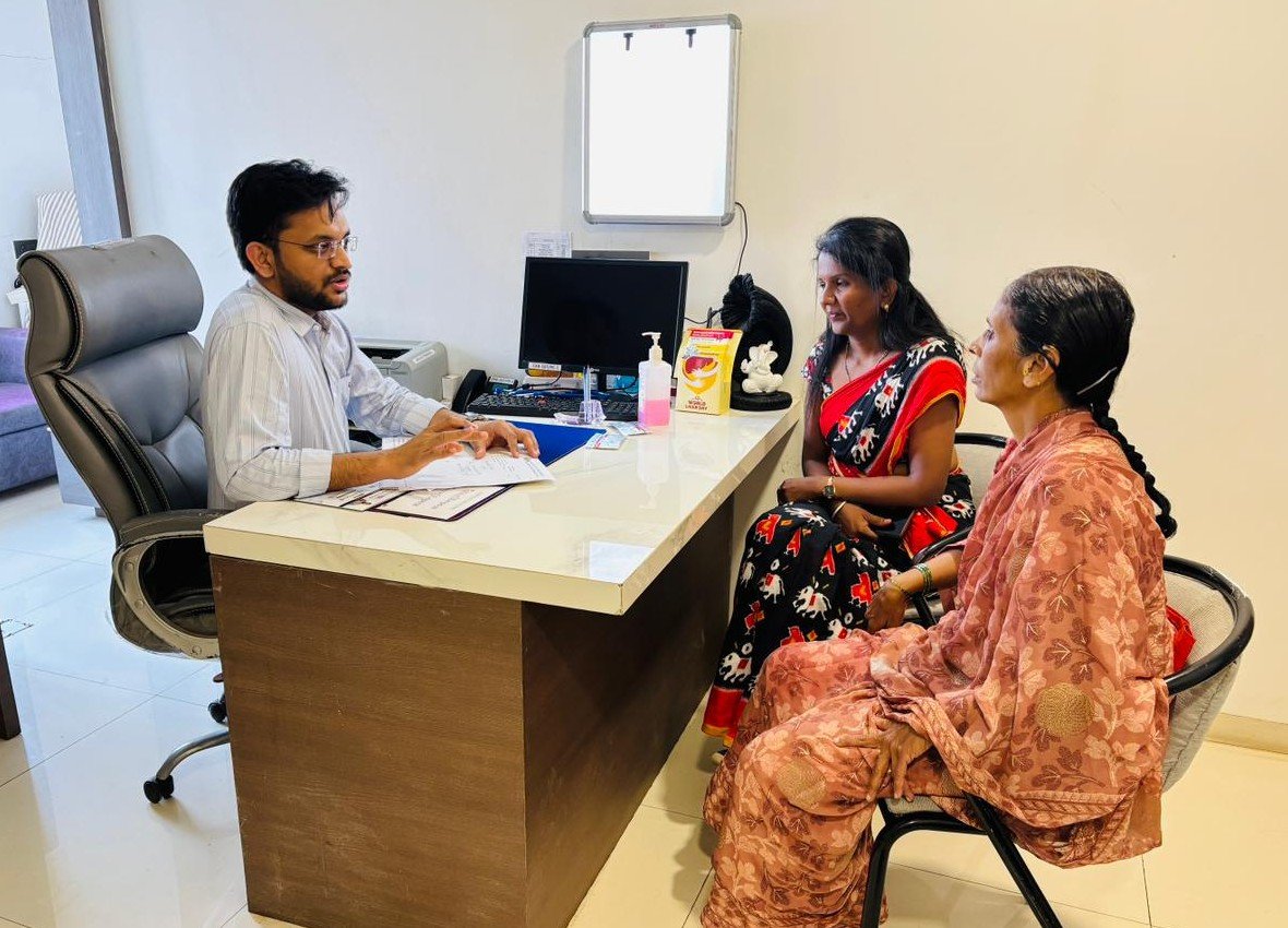 Dr Nikhil Warade during consultation